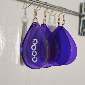 Hand Crafted Purple Teardrop Earrings